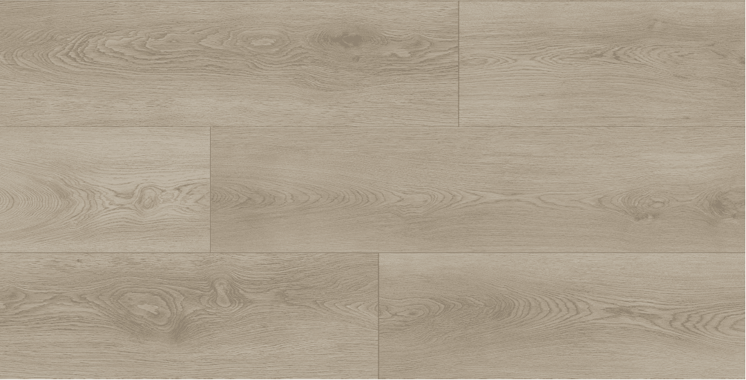 Morning Mist Clivia SPC vinyl plank flooring, light greige-grey washed oak