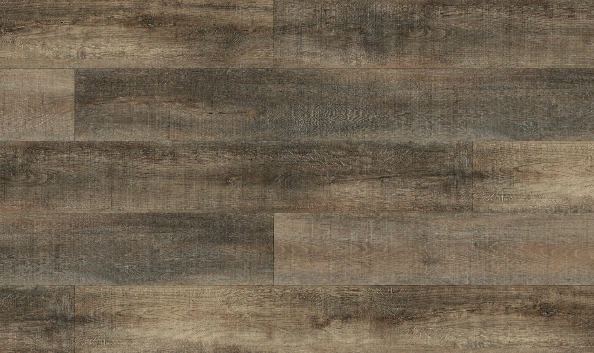 Eagle Plains Clivia SPC vinyl plank flooring, dark reclaimed brown and grey tones