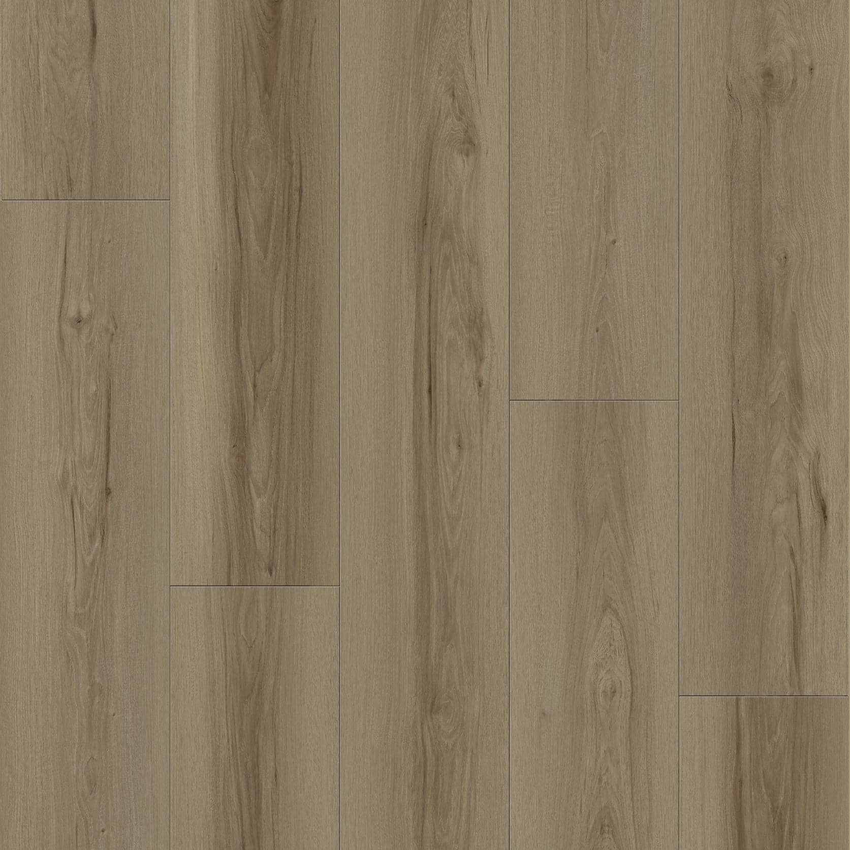 Dolly Oakel City waterproof laminate flooring, muted greige taupe-brown oak