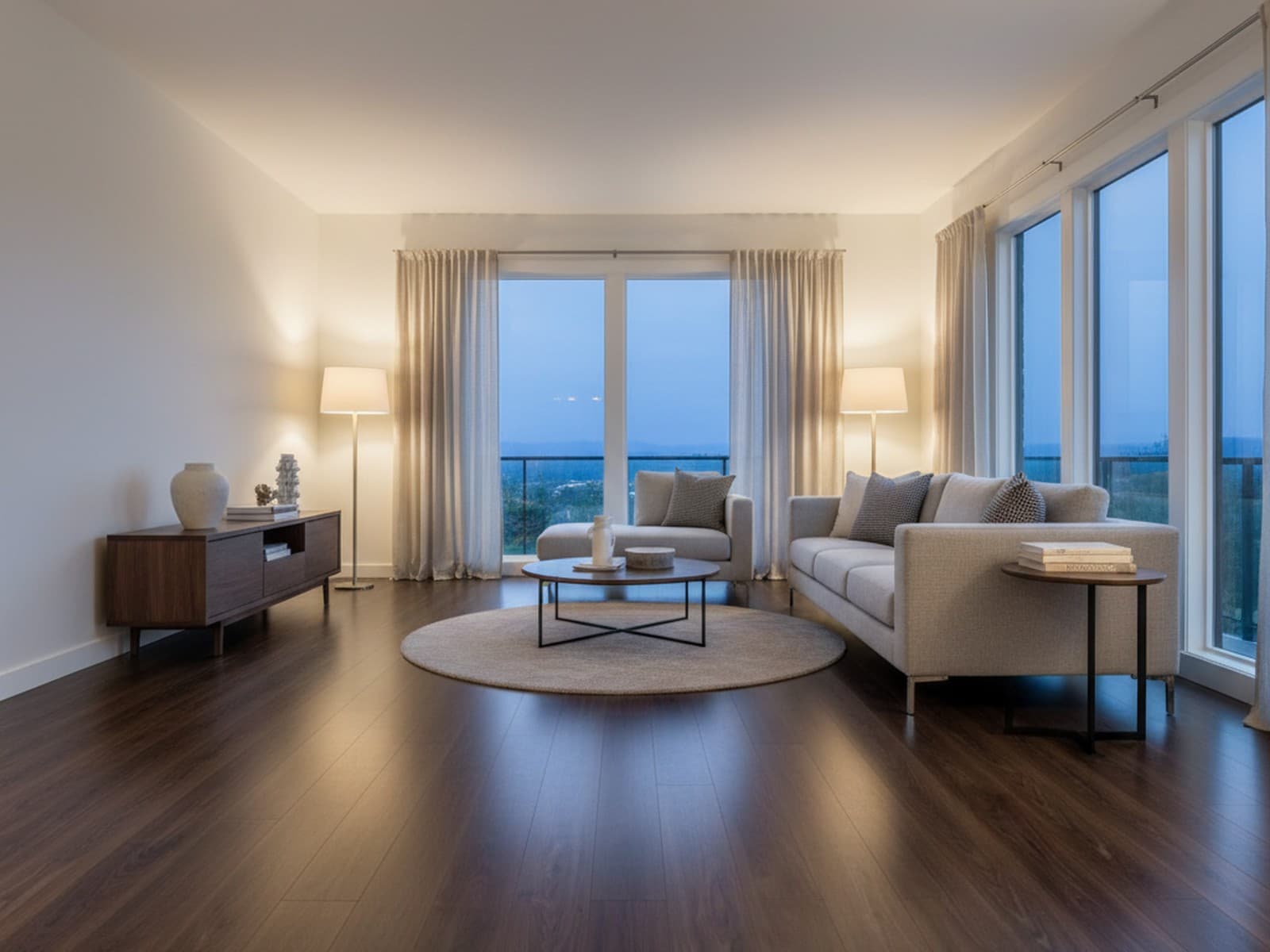 Dublin laminate flooring in a refined, dark-toned room
