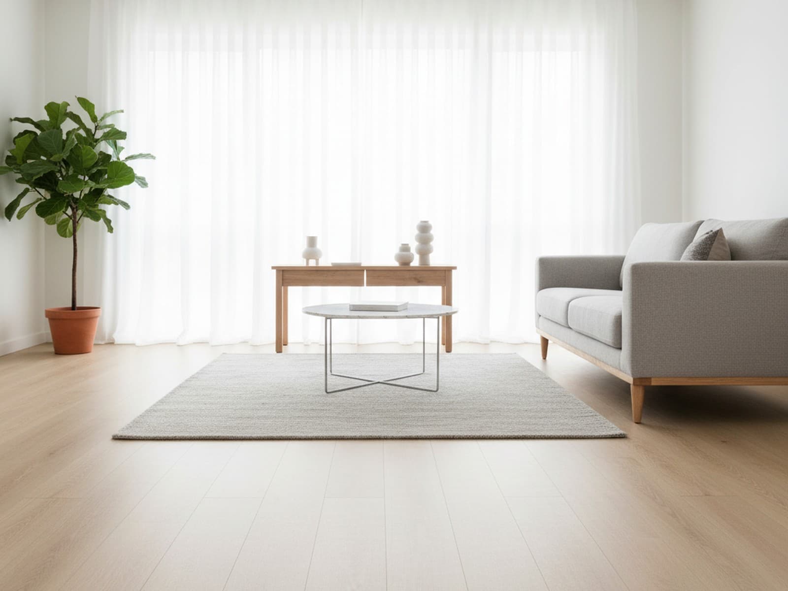 Fernando laminate flooring in a bright, light-toned room